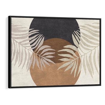 Obraz w ramie 70x50 - Kompozycje ukrytych myśli - symetria, dwa koła po środku - rama czarna