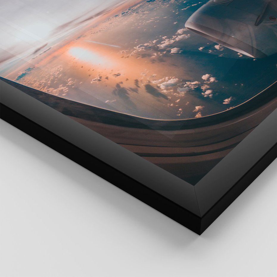 Zestaw obrazy w ramie 50x70 galeria - Samolot, zachód, podróż - rama czarna