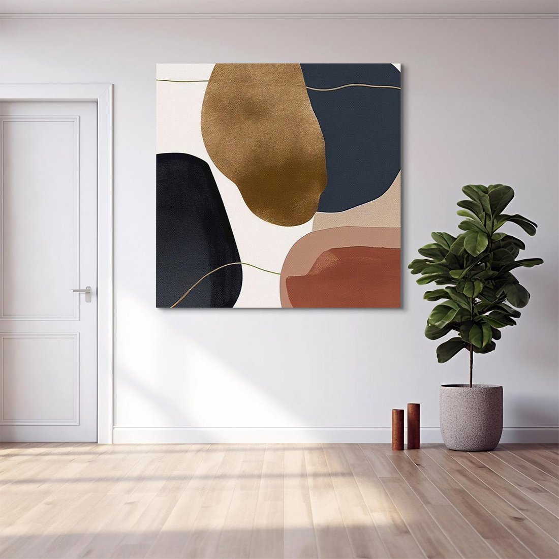 Obraz na płótnie 60x60 - Wibracje uczuć i emocji - nieregularne plamy, czarny