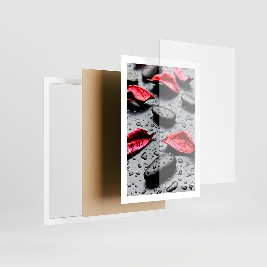 Plakat w ramie 50x70 - Spa wśród Natury - spa, kamienie - rama biała