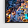 Obraz w ramie 50x70 - Wyblakłe wspomnienia gwiazd - Santorini, wieczór - rama czarna