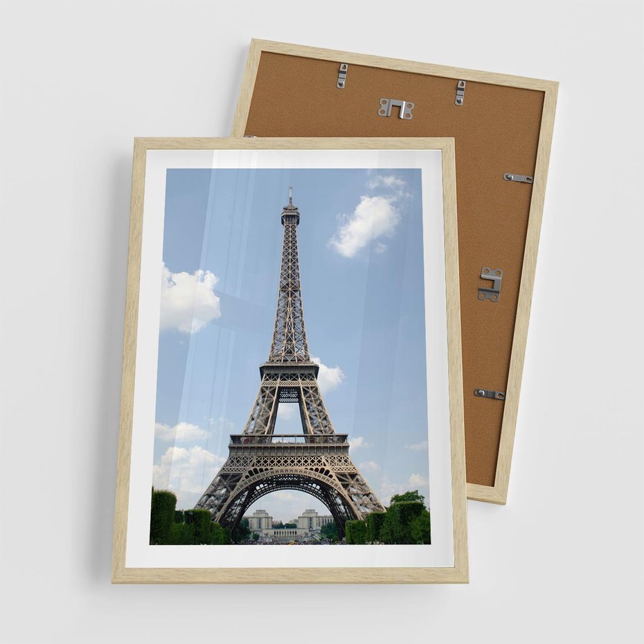 Plakat w ramie 50x70 - Paryż z wieżą Eiffla - Eiffla, Paryż - rama drewno