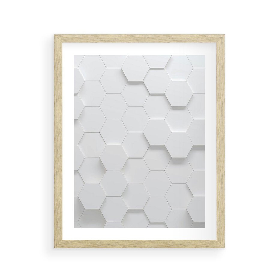 Plakat w ramie 40x50 - Intrygujący Wymiar - geometria, 3D - rama drewno