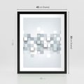 Plakat w ramie 40x50 - Trójwymiarowe formy geometryczne - geometria, 3D - rama czarna