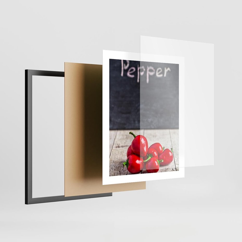 Plakat w ramie 40x50 - Eksploracja smaków - papryka, kuchnia - rama czarna