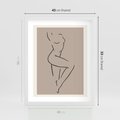 Plakat w ramie 40x50 - Zanikająca Wyobraźnia - mnimalistyczny akt, beżowa tonacja - rama biała