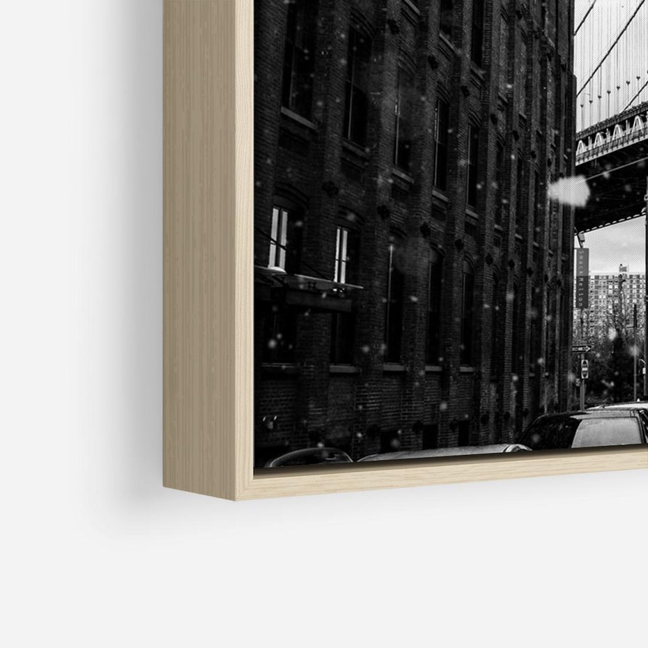 Obraz w ramie 70x50 - Ikona Miasta - Nowy Jork, most - rama drewno