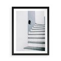 Plakat w ramie 50x70 - Schody ku Urokowi Wyspy - schody, santorini - rama czarna