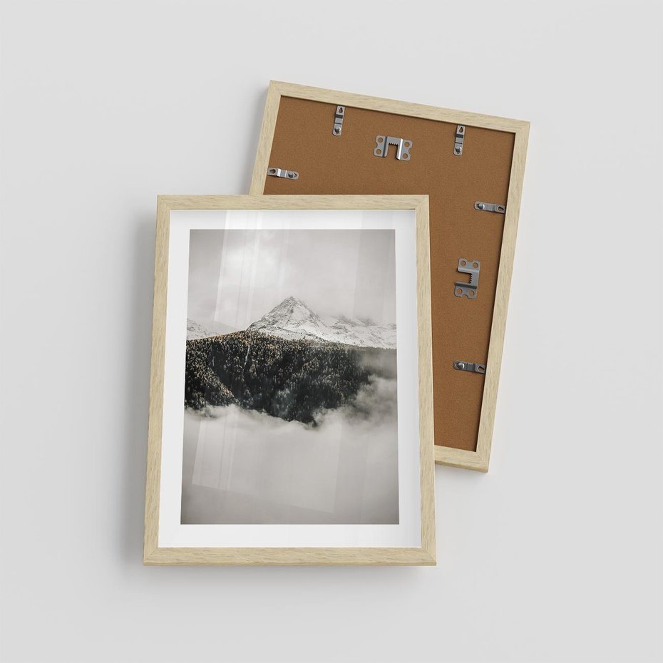 Plakat w ramie 30x40 - Zimowa Wielkość - górski krajobraz, zima w górach - rama drewno