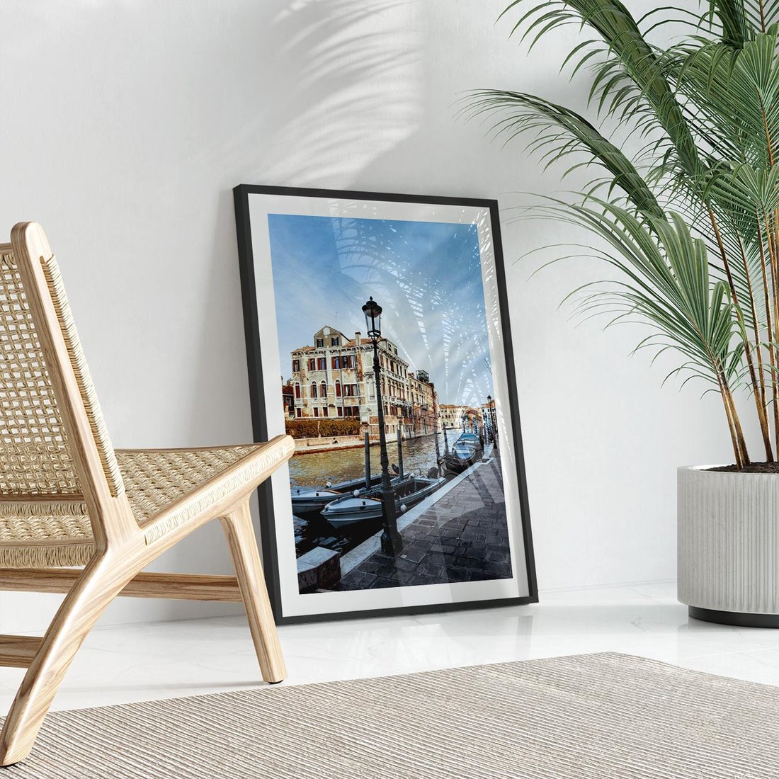 Plakat w ramie 40x50 - Kanały Wenecji - Wenecja, kanały - rama czarna