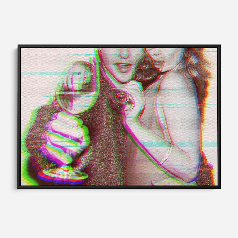 Obraz w ramie 70x50 - Zakochani na Kliszy - zdjecie, stara prześwietlona klisza - rama czarna