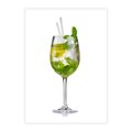 Plakat bez ramy 21x30 - Limonkowy drink w letnim stylu - drink, limonka