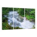 Obraz na płótnie 120x80 - Magia lasu nad rzeką - wodospad, rzeka