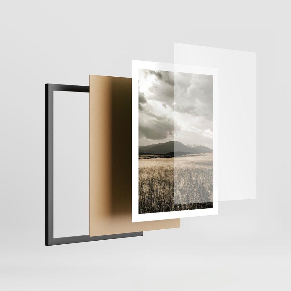 Plakat w ramie 50x70 - Nostalgiczny Krajobraz - pole, krajobraz - rama czarna