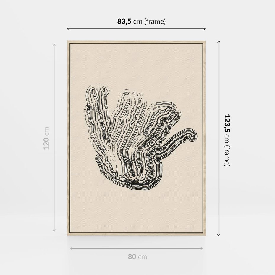 Obraz w ramie 80x120 - Abstrakcyjne Odbicie - abstrakcyjne odbicie, biało czarny - rama drewno