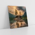 Obraz na płótnie 60x60 - Jezioro Górskie - Spotkanie z Naturą - jezioro, góry