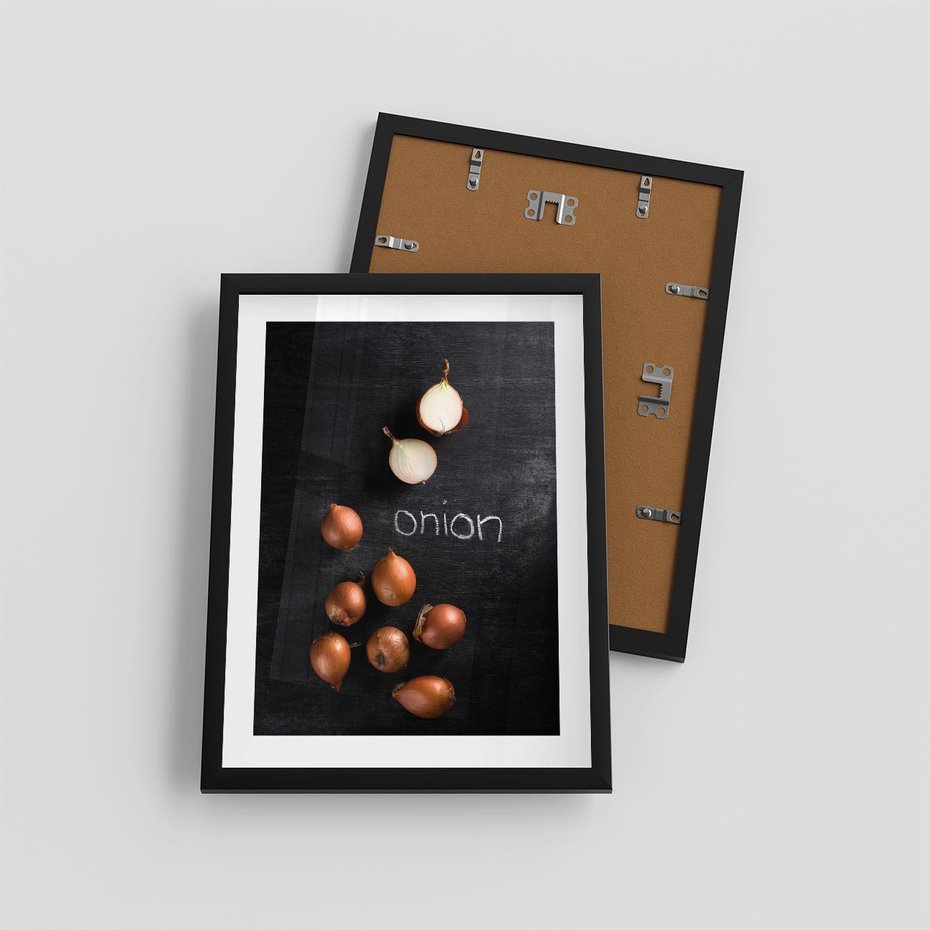 Plakat w ramie 30x40 - Aromatyczne Inspiracje - cebula, kuchnia - rama czarna