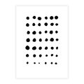 Plakat bez ramy 21x30 - Refleksje Światła - minimalistyczna kompozycja, czarne kropkina białym tle