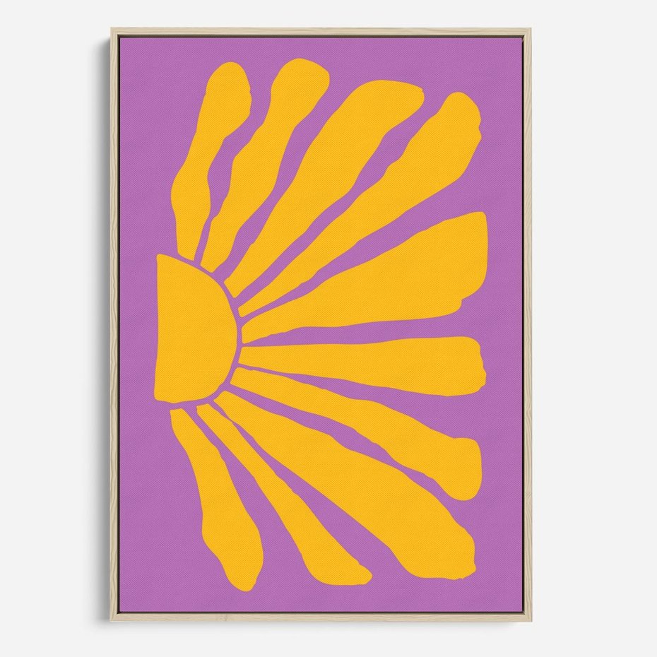 Obraz w ramie 80x120 - Podróżne Kontury - abstrakcyjny plakat, intensywne różowe tło - rama drewno