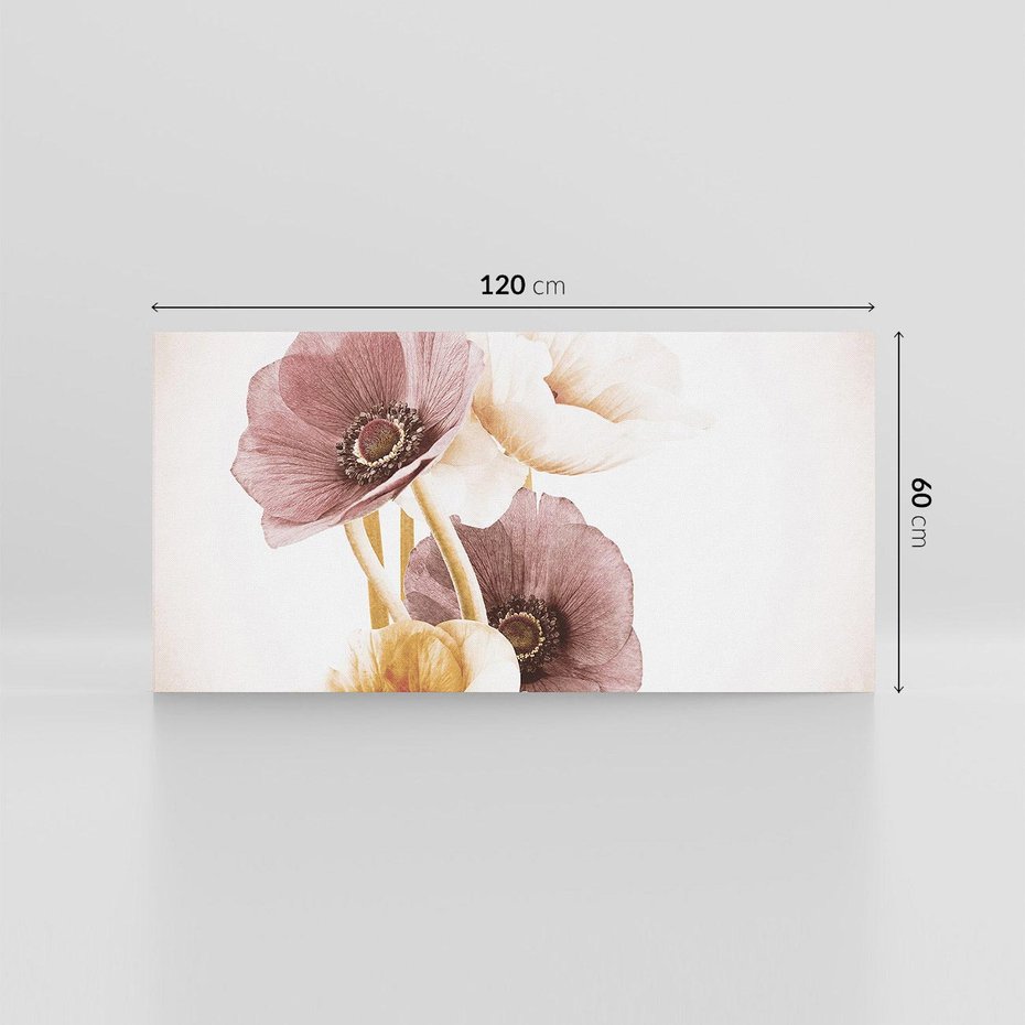 Obraz na płótnie 120x60 - Eksplozja kolorów - akwarela, maki