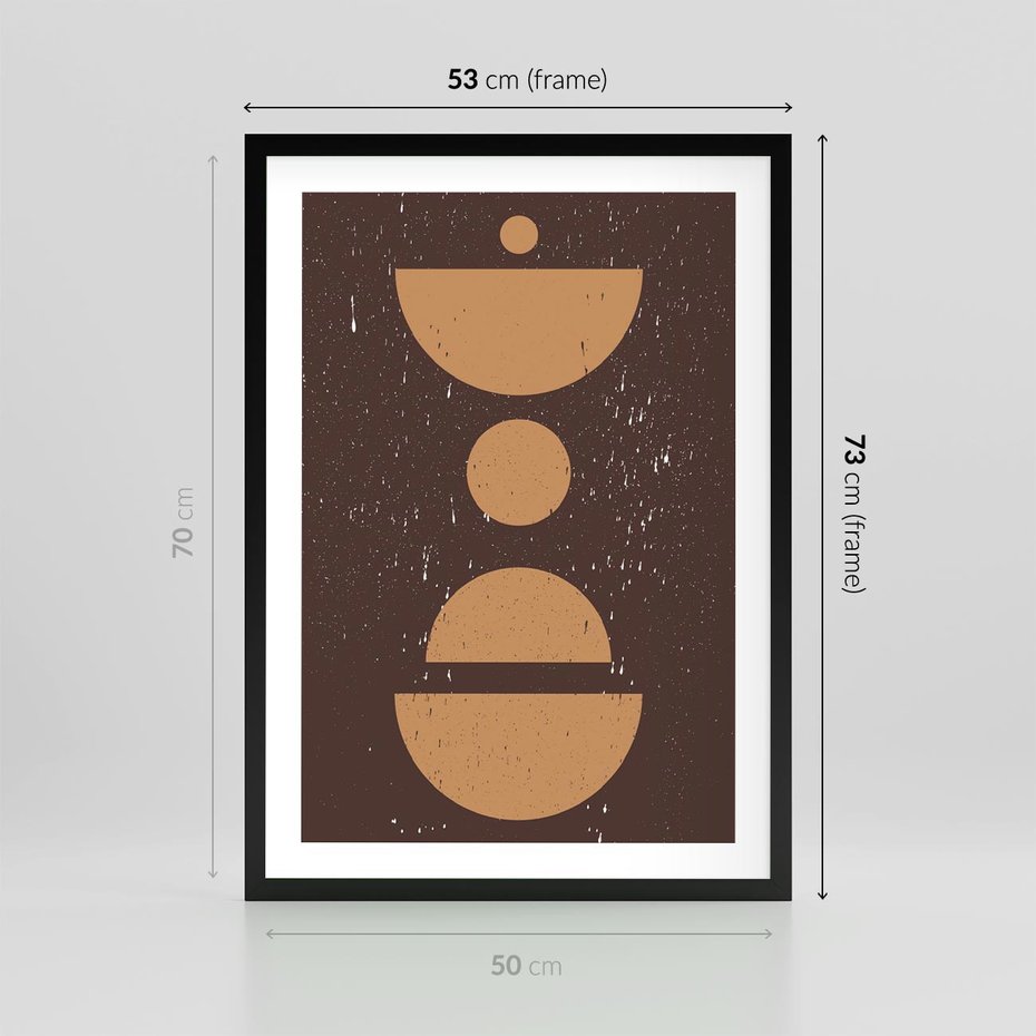 Plakat w ramie 50x70 - Impulsy Przestrzeni - mid century styl, nowoczesna grafika - rama czarna