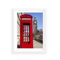 Plakat w ramie 30x40 - Ikoniczna budka telefoniczna w Londynie - budka, telefoniczna - rama biała