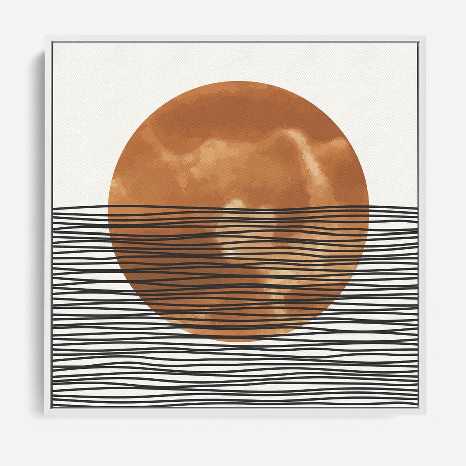 Obraz w ramie 80x80 - Okrąg Mocy - boho obraz, geometria - rama biała