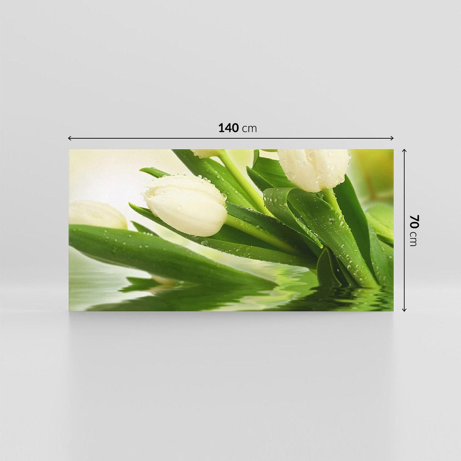 Obraz na płótnie 140x70 - Białe Piękno - białe, tulipany
