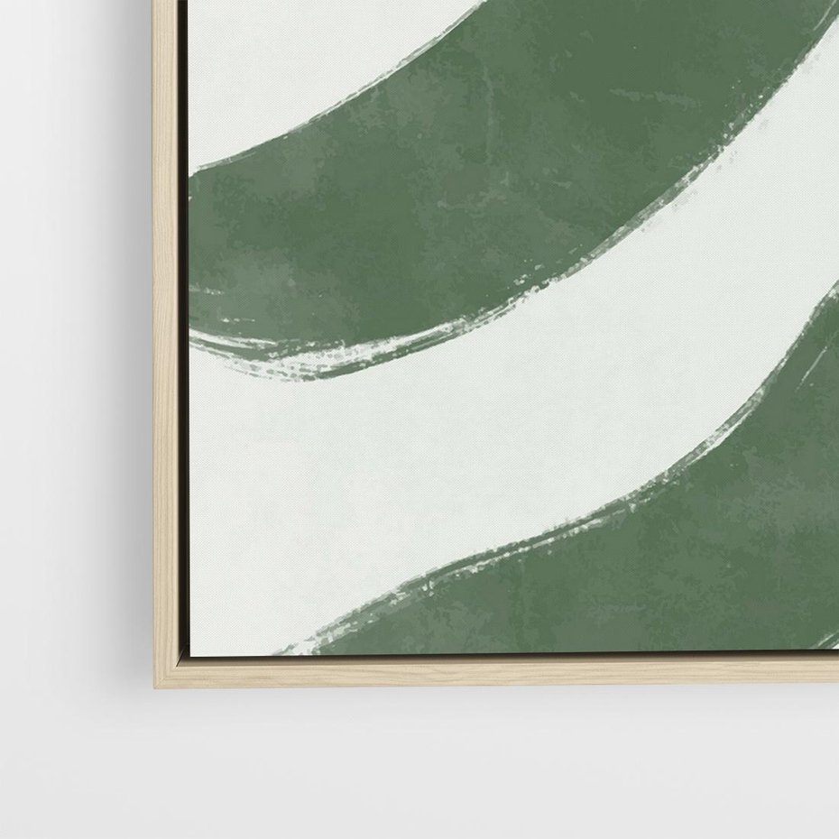 Obraz w ramie 80x80 - Zieleń Wewnętrznego Spokoju - zielony plakat, roślinne inspiracje - rama drewno