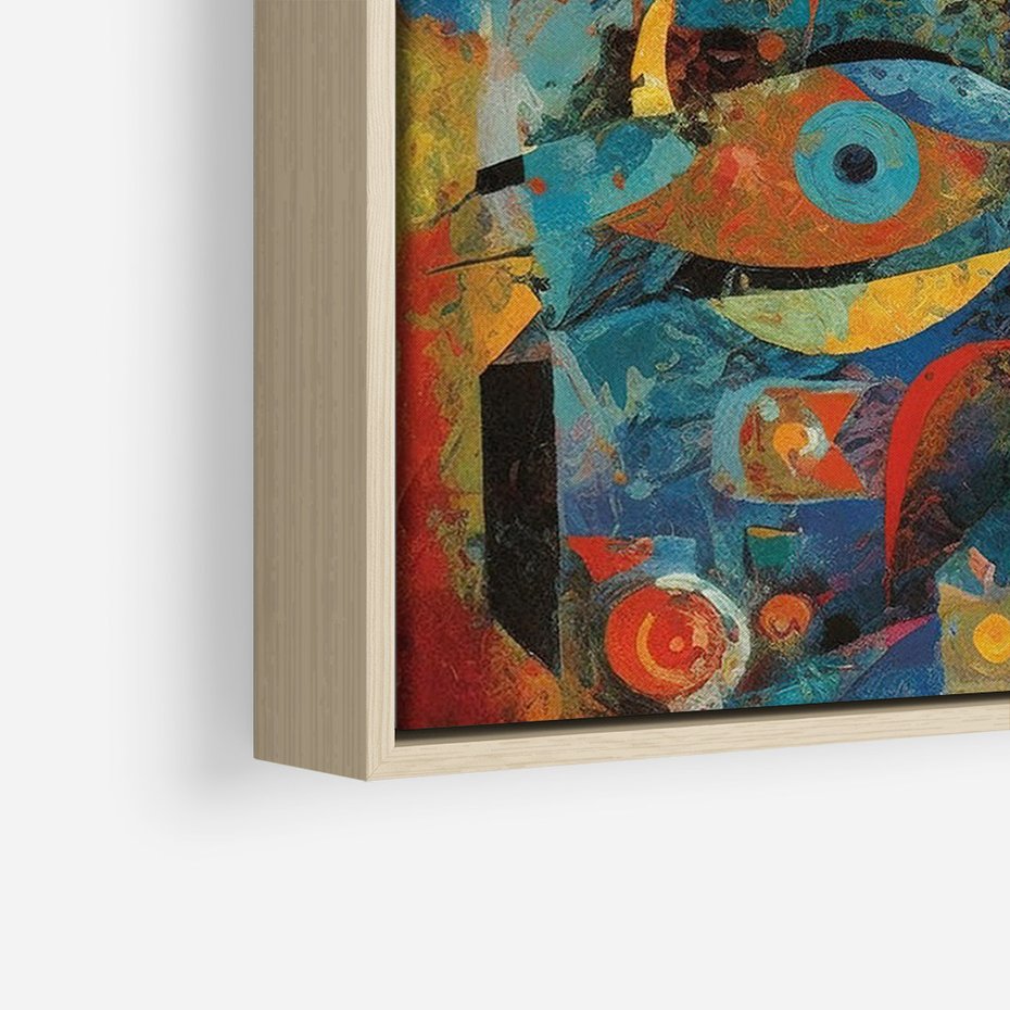 Obraz w ramie 50x70 - Migotliwe Przesunięcia Konturów - abstrakcyjny obraz, sztuka abstrakcji - rama drewno