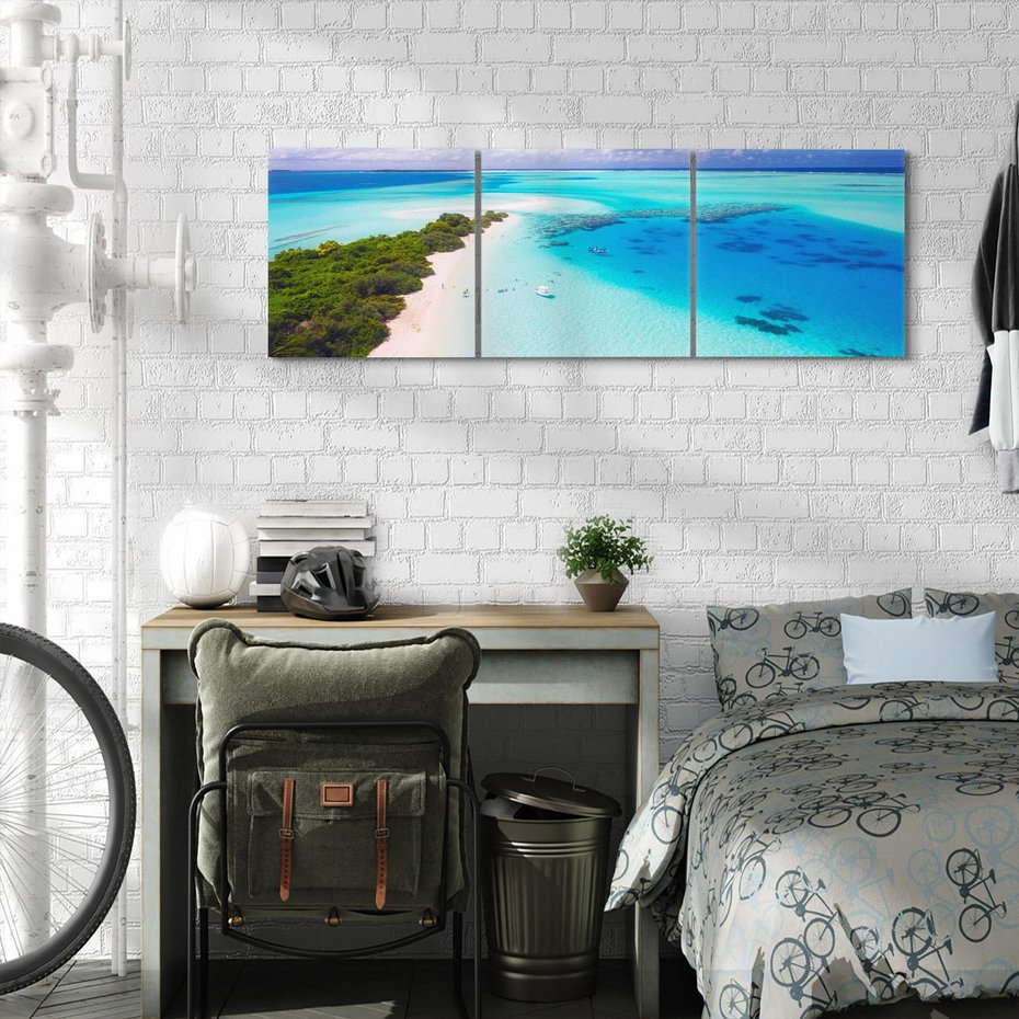 Obraz na płótnie 120x40 - Tropikalna wyspa nad oceanem - tropikalna, wyspa