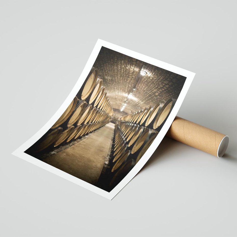 Plakat bez ramy 50x70 - Winniczka - winnica, beczki