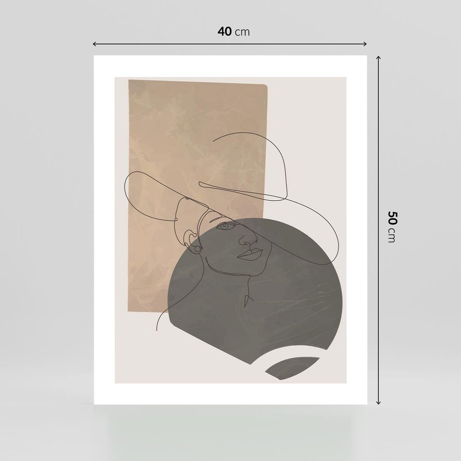 Plakat bez ramy 40x50 - Geometryczna Elegancja: One Line - geometria, nowoczesna sztuka