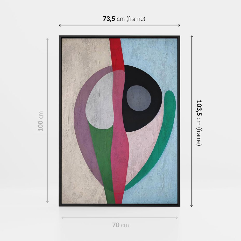 Obraz w ramie 70x100 - Wibracje Kolorów Marzeń - abstrakcyjne dziwne kształty, olejny obraz - rama czarna