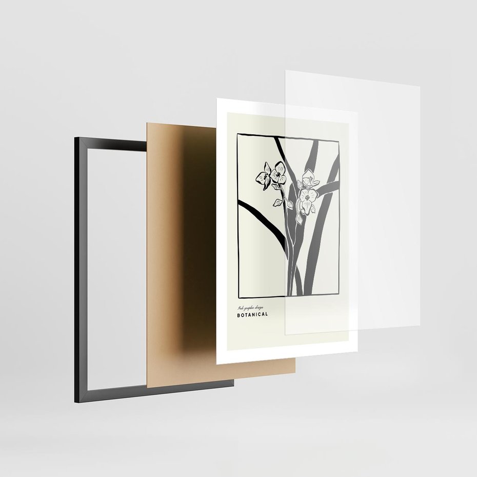 Plakat w ramie 50x70 - Symfonia kwiatowej ekspresji - kwiat, grafika - rama czarna