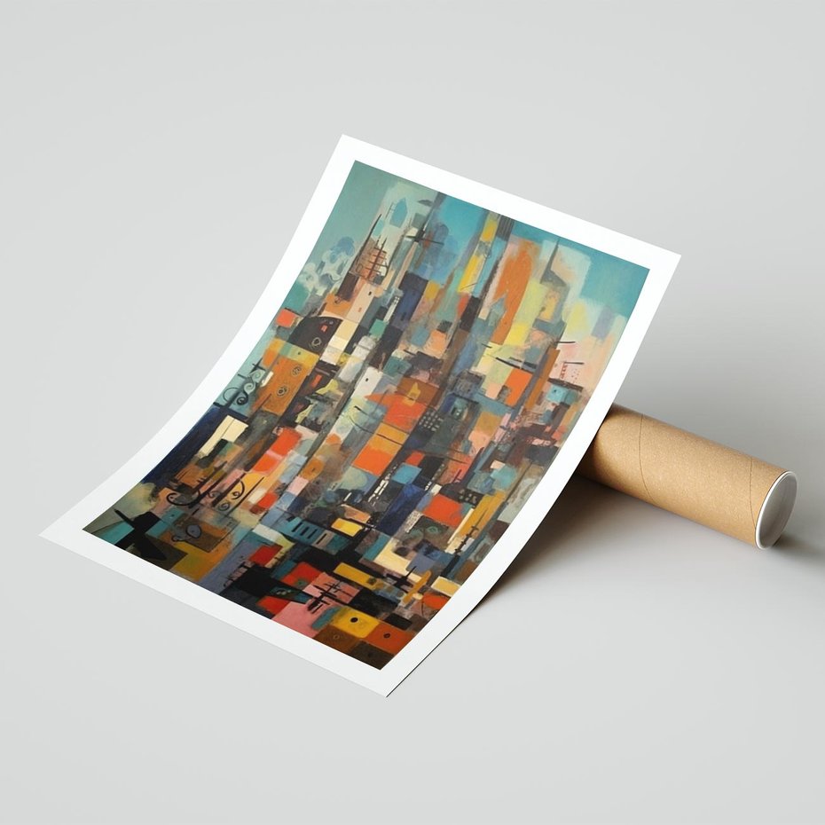 Plakat bez ramy 40x50 - Zaklęte Odbicia Nienormalności - styl mid century, nowoczesna sztuka