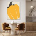 Obraz w ramie 80x120 - Migocące Formy - abstrakcyjny minimalistyczny obraz, żółta papryczka - rama biała