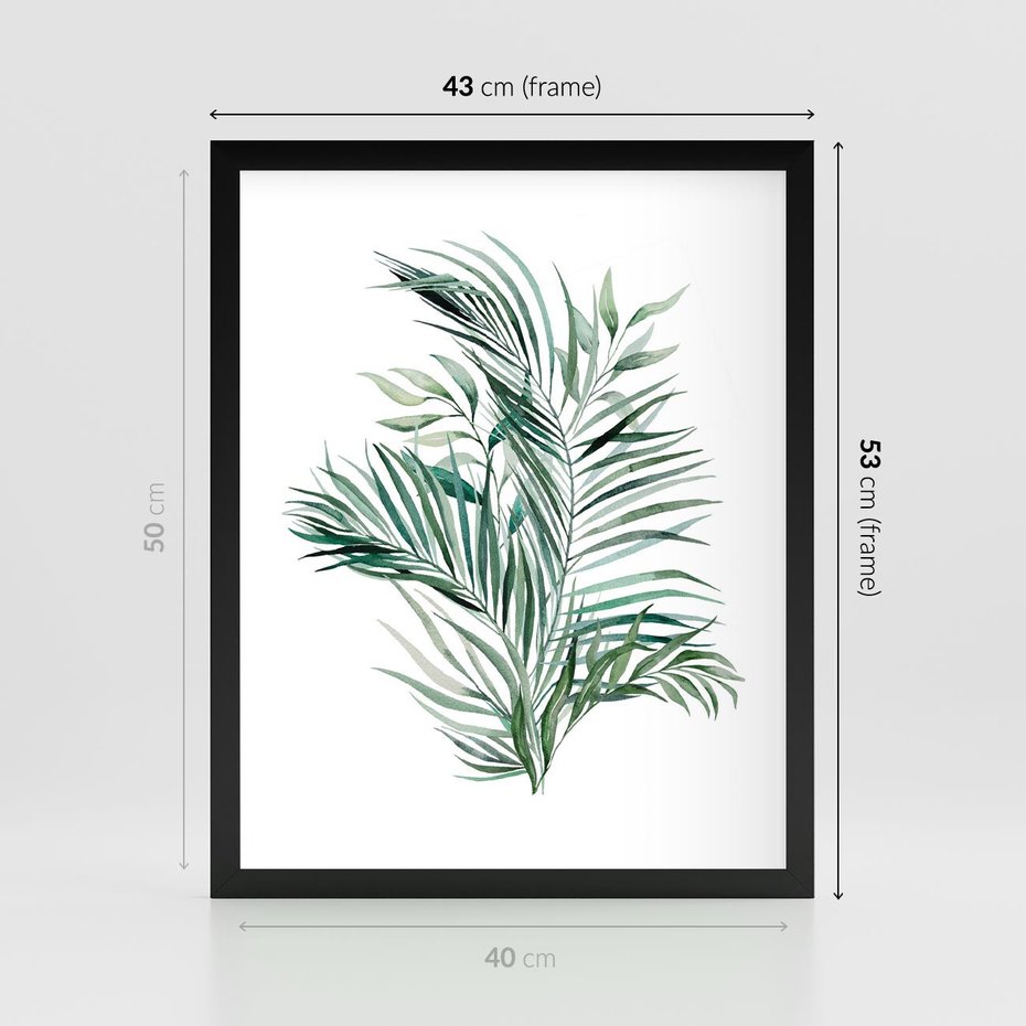 Plakat w ramie 40x50 - Blask Natury - złote, liście - rama czarna