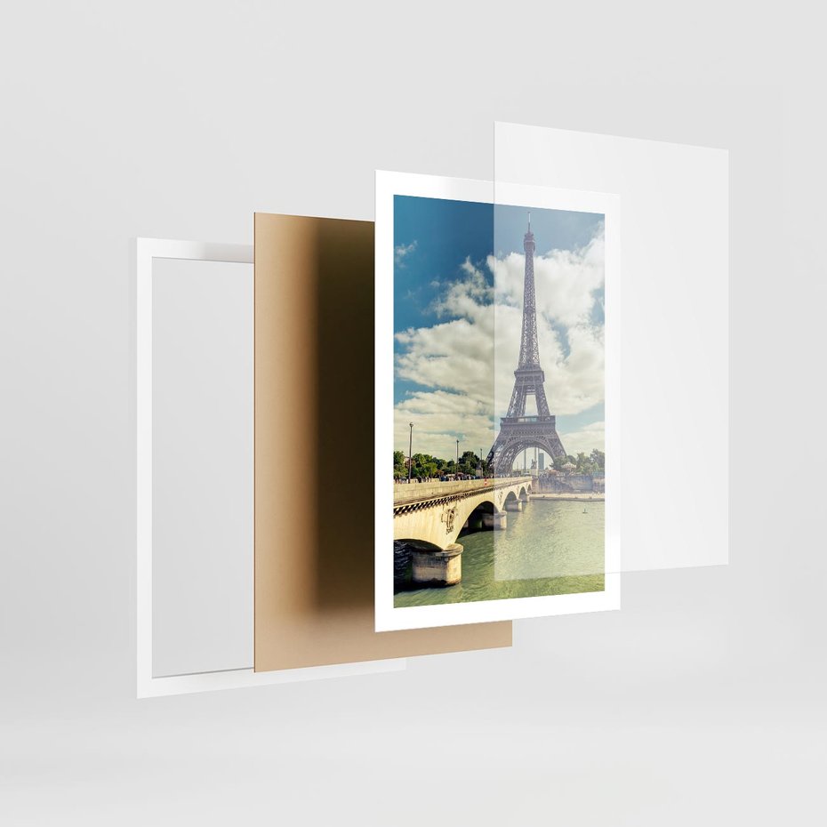 Plakat w ramie 50x70 - Wieża Eiffla - Ikona Paryża - wieża, Eiffla - rama biała