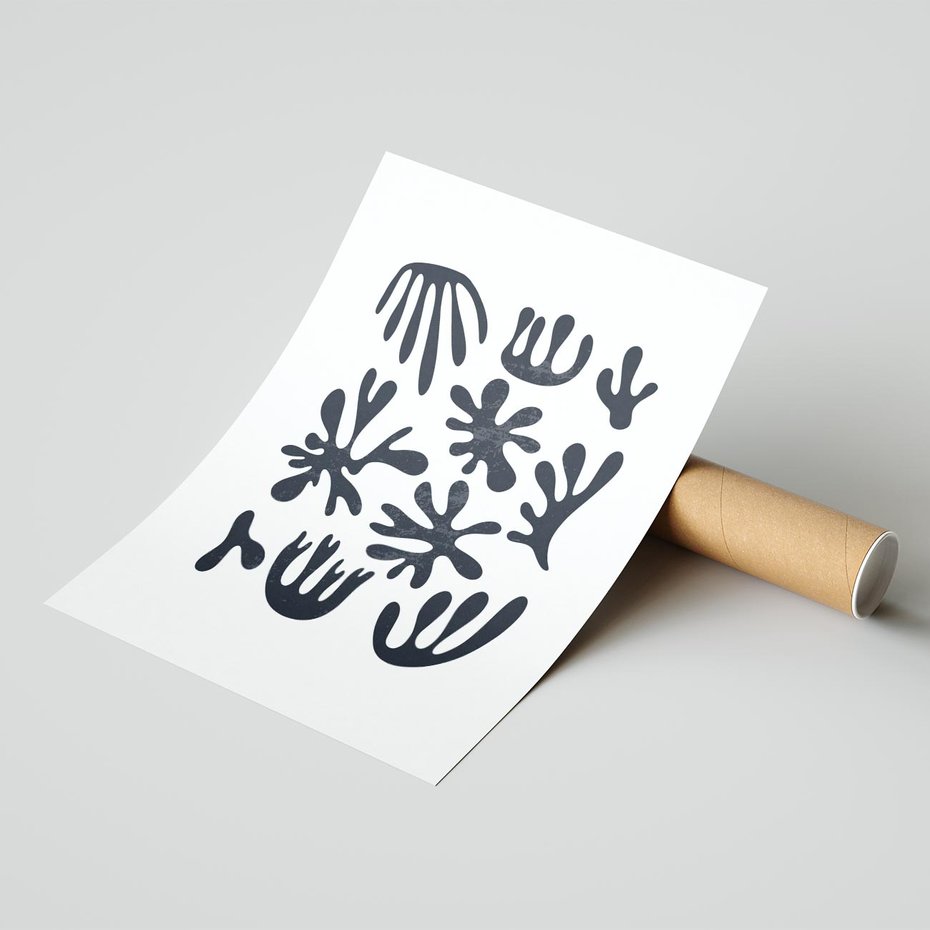 Plakat bez ramy 40x50 - Rozmyte Granice Wspomnień - inspiracja mattise, abstrakcja