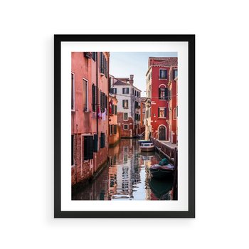 Plakat w ramie 30x40 - Przejażdżka gondolą przez Wenecję - Wenecja, kanały - rama czarna