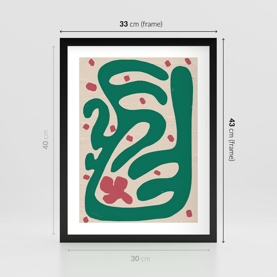 Plakat w ramie 30x40 - Boho Widoki - abstrakcyjny obraz, plakat - rama czarna