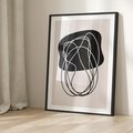 Plakat w ramie 30x40 - Abstrakcyjne Harmonie - abstrakcyjne szkicowane linie, minimalizm - rama czarna