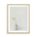 Plakat w ramie 50x70 - Sztuka Prostoty - minimalistyczny wazon, źdźbła traw - rama drewno