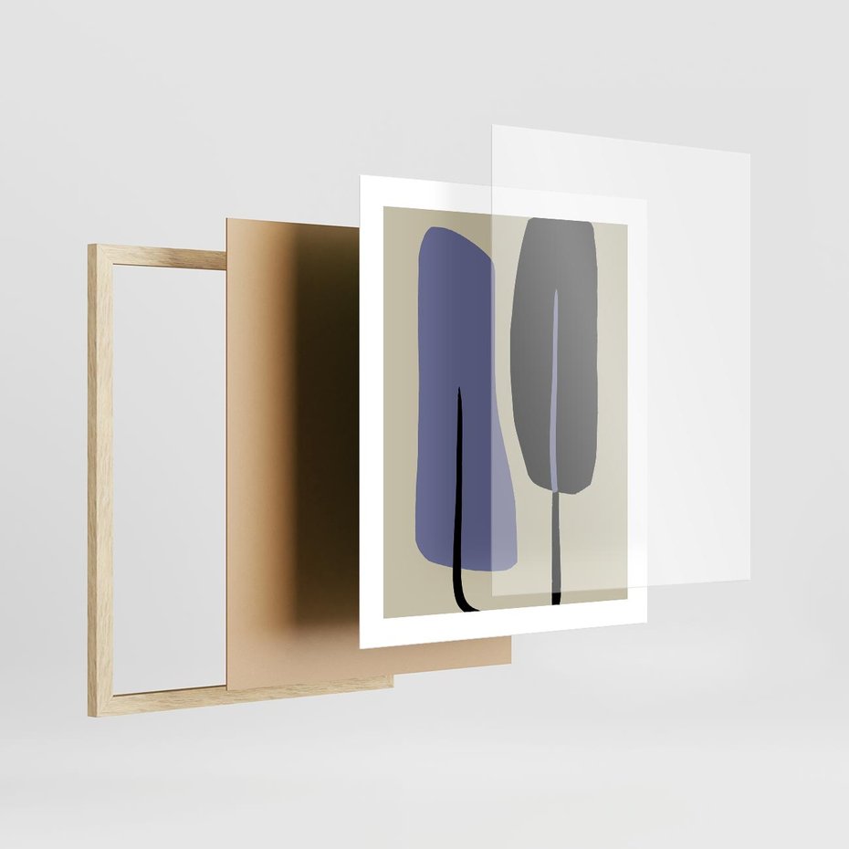 Plakat w ramie 40x50 - Harmonia Nowych Anomalii - minimalizm, boho plakat - rama drewno