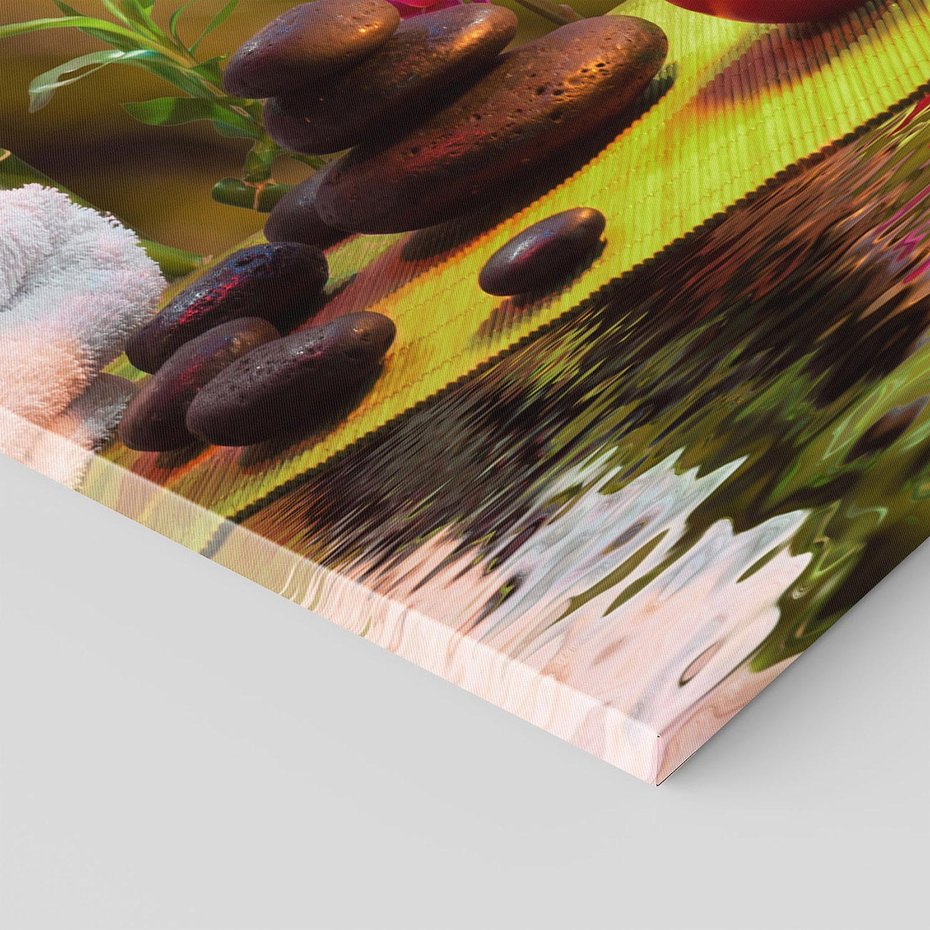 Obraz na płótnie 80x120 - Światło Świecących Kwiatów w Spa - spa, świaca