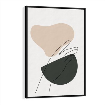 Obraz w ramie 50x70 - Rozkwitająca Opowieść - szkic jedną linią, one lone - rama czarna