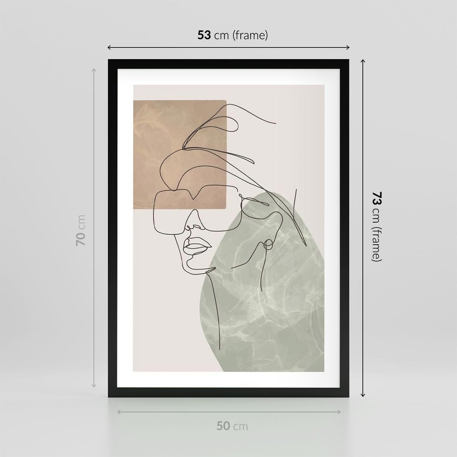 Plakat w ramie 50x70 - Geometria i Szkic - nowoczesny obraz, grafika - rama czarna