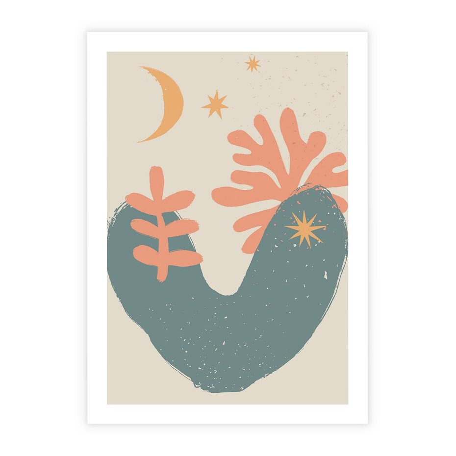 Plakat bez ramy 21x30 - Energetyczne Kształty - boho formy, kształty