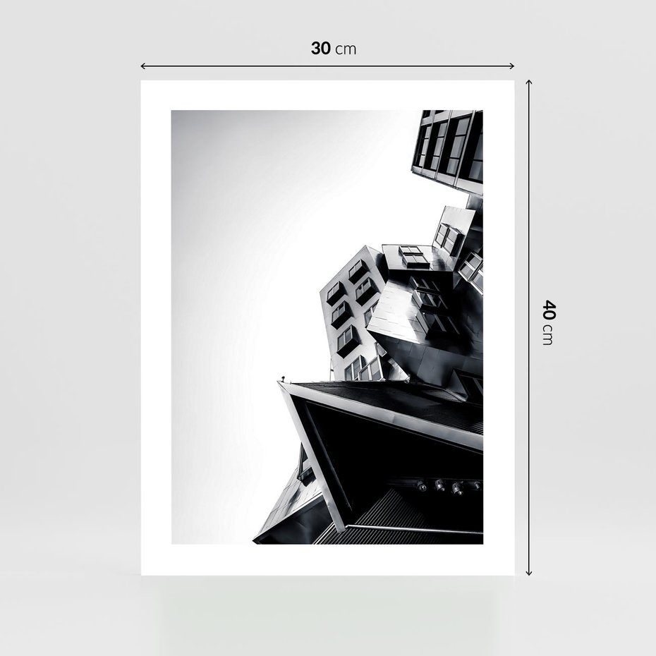 Plakat bez ramy 30x40 - Czarno-Biały Świat - architeltura, surowość